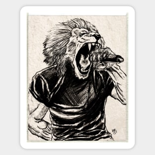 Lion Rocks! Black and White Sticker